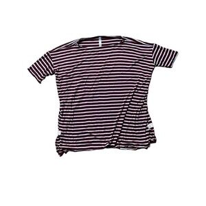 Women's Red/White Stripped short sleeve top. Boutique Brand Emerald.